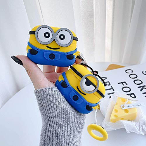Meyaar AirPods Pro 3 Cover Case, Carabiner Included, [Shock Proof] [Light & Compact], Cute Silicone Armor - (Minion) - Image 2