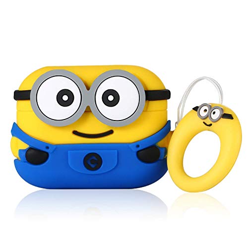 Meyaar AirPods Pro 3 Cover Case, Carabiner Included, [Shock Proof] [Light & Compact], Cute Silicone Armor - (Minion) - Image 1