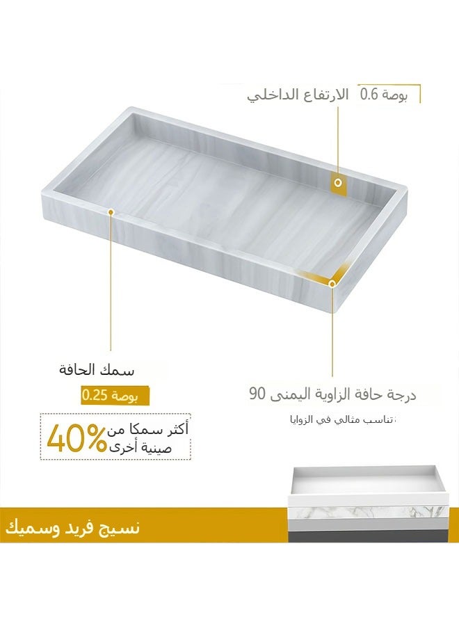 2pcs Marble Vanity Tray Silicone Bathroom Trays, Cosmetics/Jewelry Organizer Decorative Trays,  Silicone Storage Tray, Non-Ceramic for Bathroom Countertop Cosmetics, Small Oval Tray for Living Room, Bedroom, Sink, Bathtub and Kitchen Sink,Towel Tray Holds Candles, Bathroom Soap，Decorative Tray - Image 2