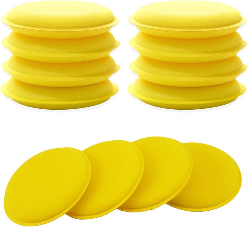 BEANPRECOY 12 Pcs Microfibre Polishing Sponge, 4 Inch Round Wax Applicator Pad for Car Polish, Waxes, Paint Cleaner - Hand Polishing Foam Sponge for Detailing - Image 1
