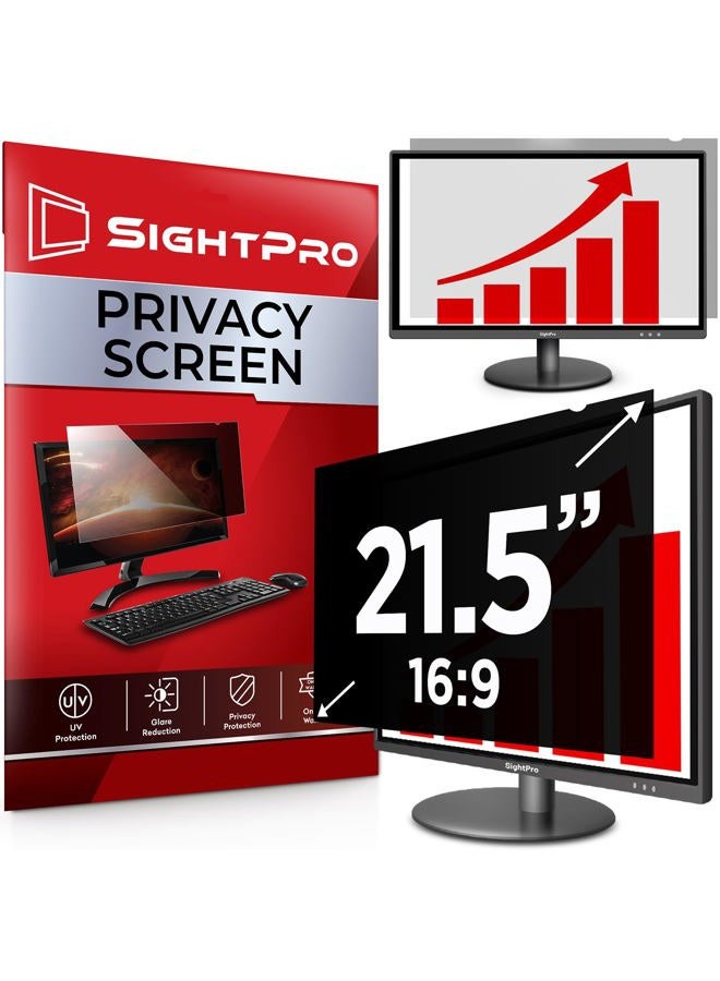 SightPro 21.5 Inch Computer Privacy Screen Filter for 16:9 Widescreen Monitor - Privacy and Anti-Glare Protector - Image 1