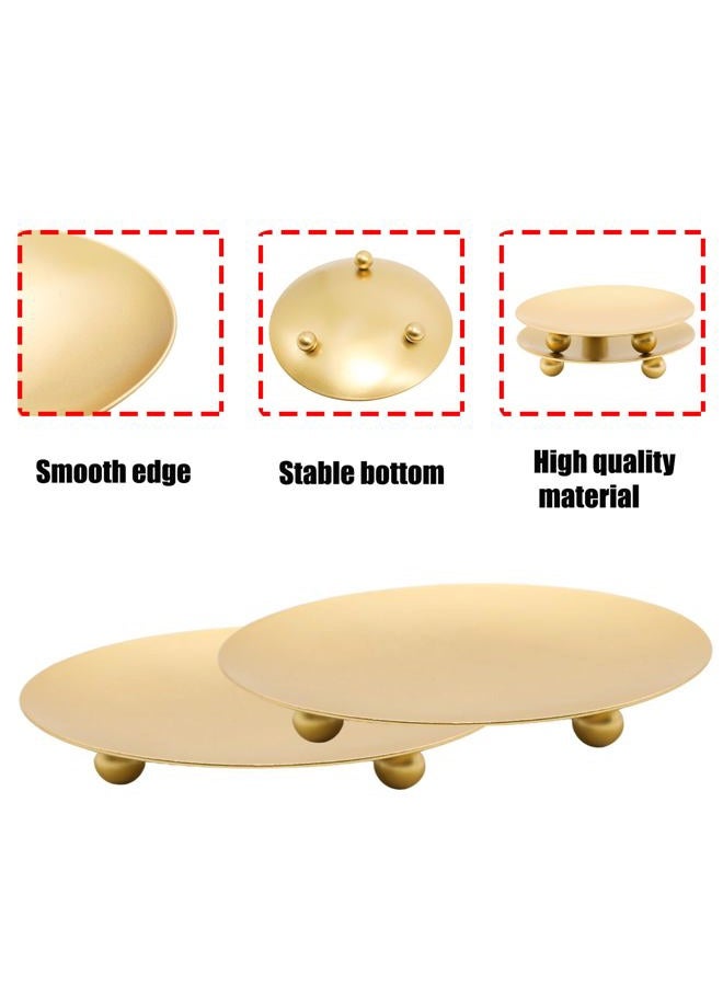 Adyoney 2Pcs Iron Plate Candle Holder Set - 3.54 Inch Decorative Pedestal Candle Stands for Home, Wedding, and Birthday Parties - Elegant Gold Candle Holders for Stylish Décor - Image 4