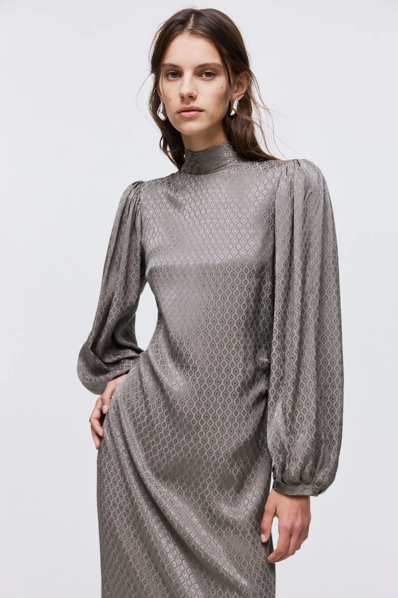 H&M Tie-neck satin dress