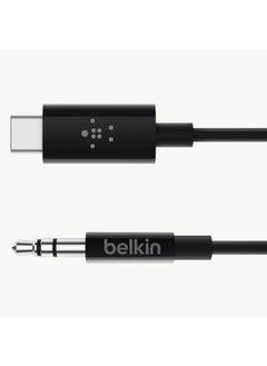 belkin RockStar USB-C to 3.5mm Aux Cable | 3-Ft  Audio Cable, PVC Jacket with Aluminum Heads, Heavy Duty, for iPhone 15, Samsung Galaxy S23, Z Fold, iPad, MacBook, Pixel, more - Black  - Image 1
