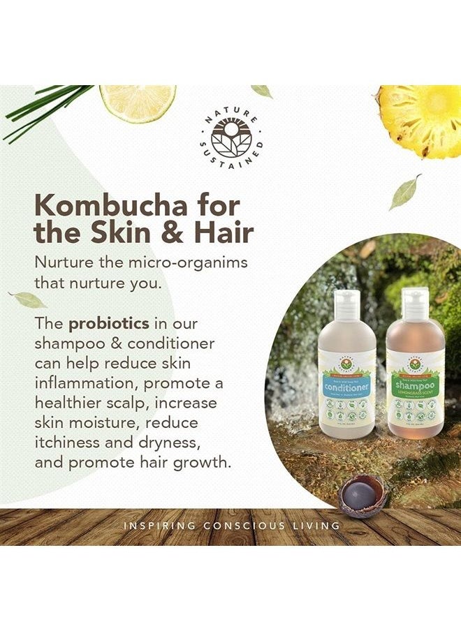 nature sustained - Pure, Sensitive Skin Shampoo & Conditioner Raw Probiotic Plant Formula (pH Balanced) for Sensitive Skin & Dry Hair - (9 Oz. Bottles) (Original, 2-Pack) - Image 1