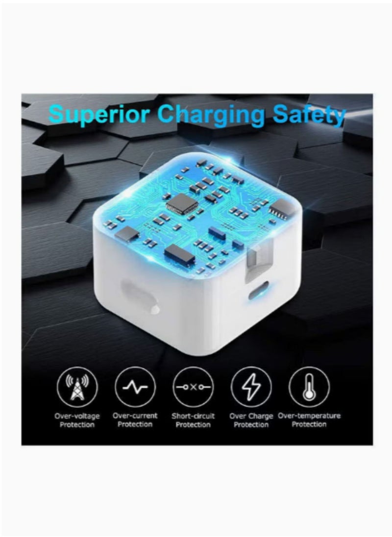 Generic - 20W USB-C Power Adapter For iPhone 15 Pro max/15 Pro/15 plus/15/14 Pro Max/13 Pro Max/14/13/iPad  white - Image 1