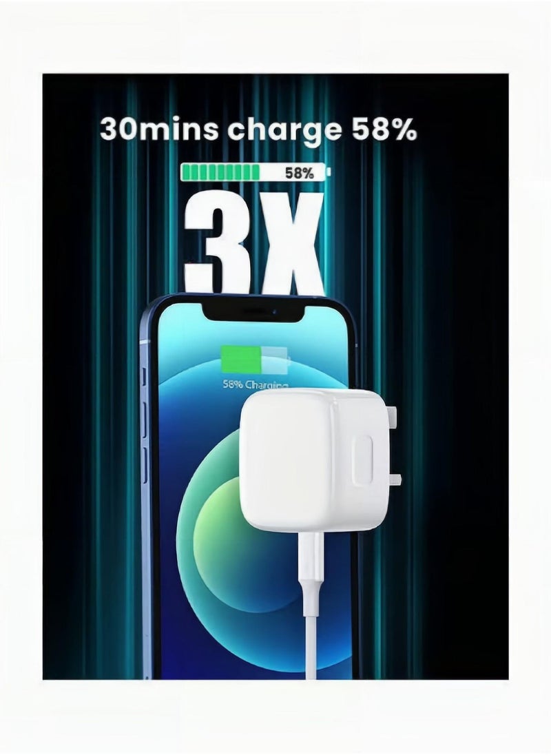 Generic - 20W USB-C Power Adapter For iPhone 15 Pro max/15 Pro/15 plus/15/14 Pro Max/13 Pro Max/14/13/iPad  white - Image 1