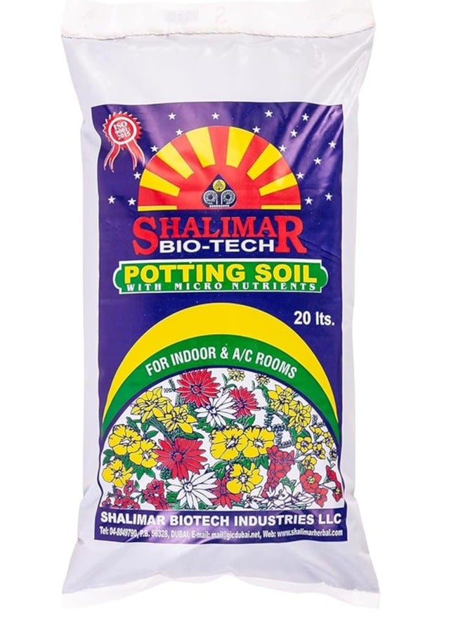Shalimar Potting Soil/Organic For Indoor and Outdoor Plants/Shalimar Bio - Tech Potting soil healthy root growth.20L