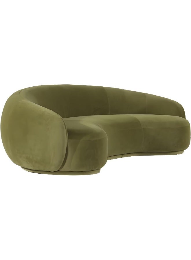Comfynest Contemporary Stationary Fabric 3 Seater Living Room Tuxedo Arm Sofa 200 X 113 X 69 Cm Green  - Image 1