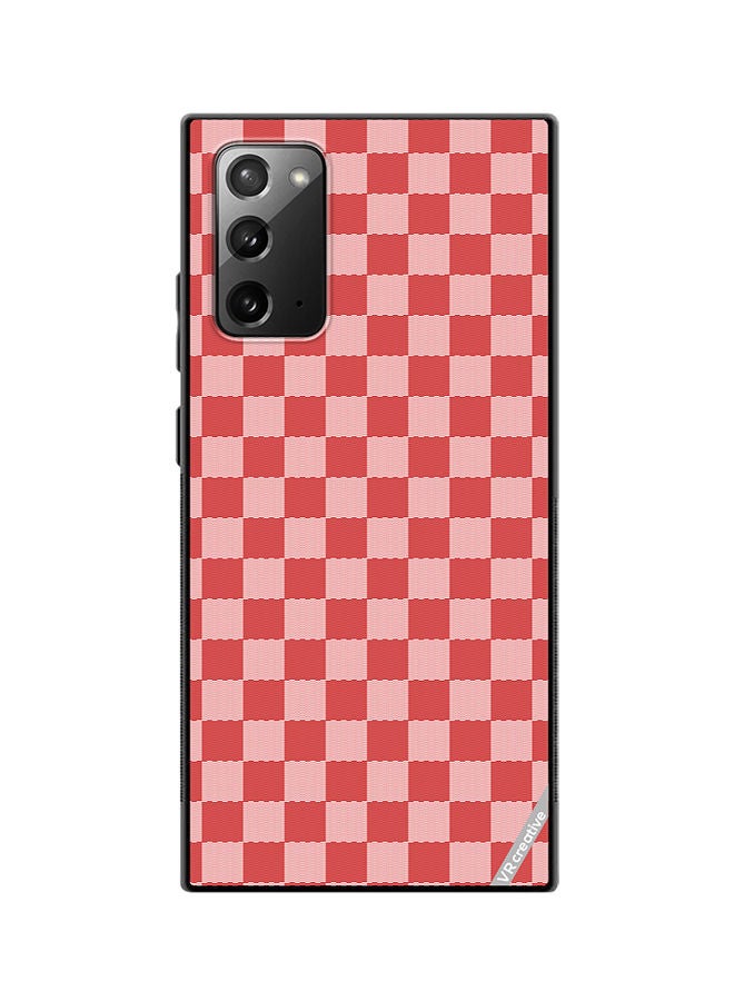 VR CREATIVE Protective Case Cover For Samsung Galaxy Note20 5G Red Checkerboard Abstract Textured Checkers Design Multicolour - Image 1