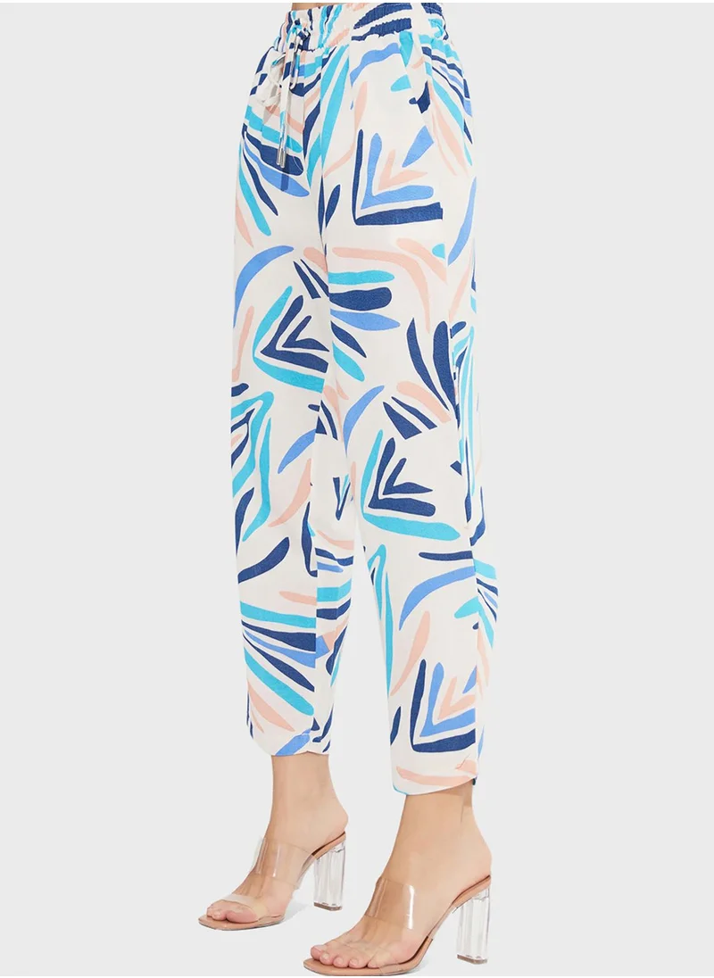 JUNE Printed High Waist Pants