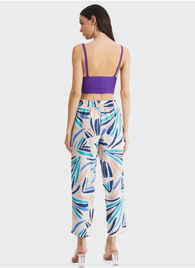 جون Printed High Waist Pants