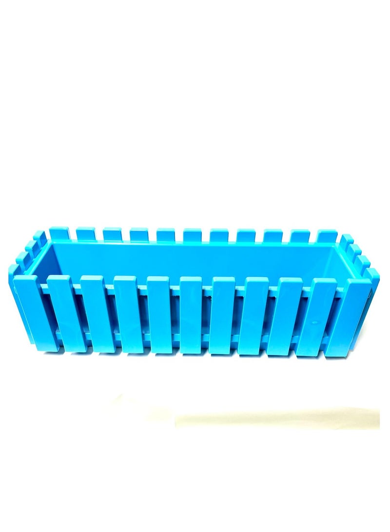 PoliWork Decorative plastic pot, Flower pot, Indoor 60 cm , Blue Color, Akasya Fence Balcony 60 PoliWork  - Image 1