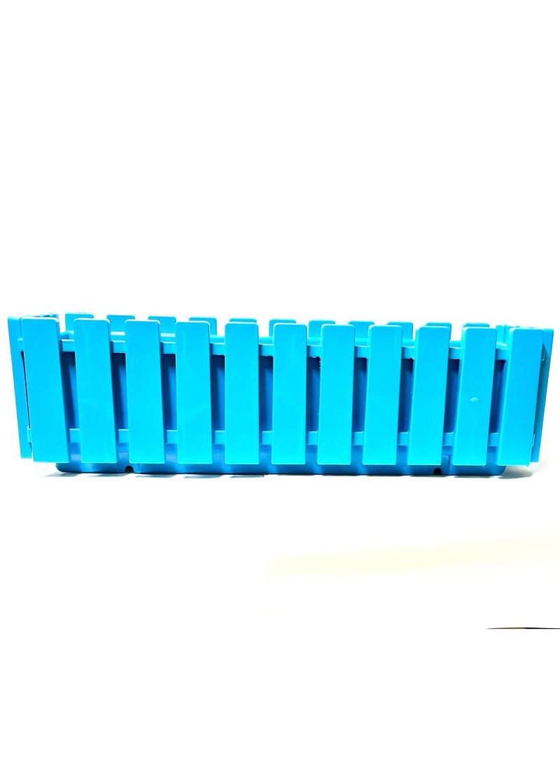 PoliWork Decorative plastic pot, Flower pot, Indoor 60 cm , Blue Color, Akasya Fence Balcony 60 PoliWork  - Image 2