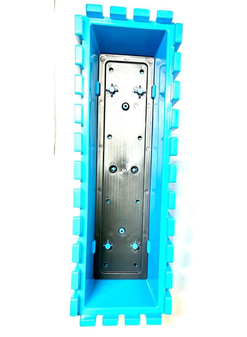 PoliWork Decorative plastic pot, Flower pot, Indoor 60 cm , Blue Color, Akasya Fence Balcony 60 PoliWork  - Image 3