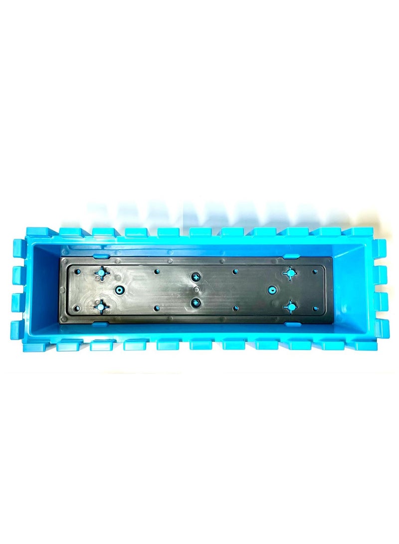 PoliWork Decorative plastic pot, Flower pot, Indoor 60 cm , Blue Color, Akasya Fence Balcony 60 PoliWork  - Image 4