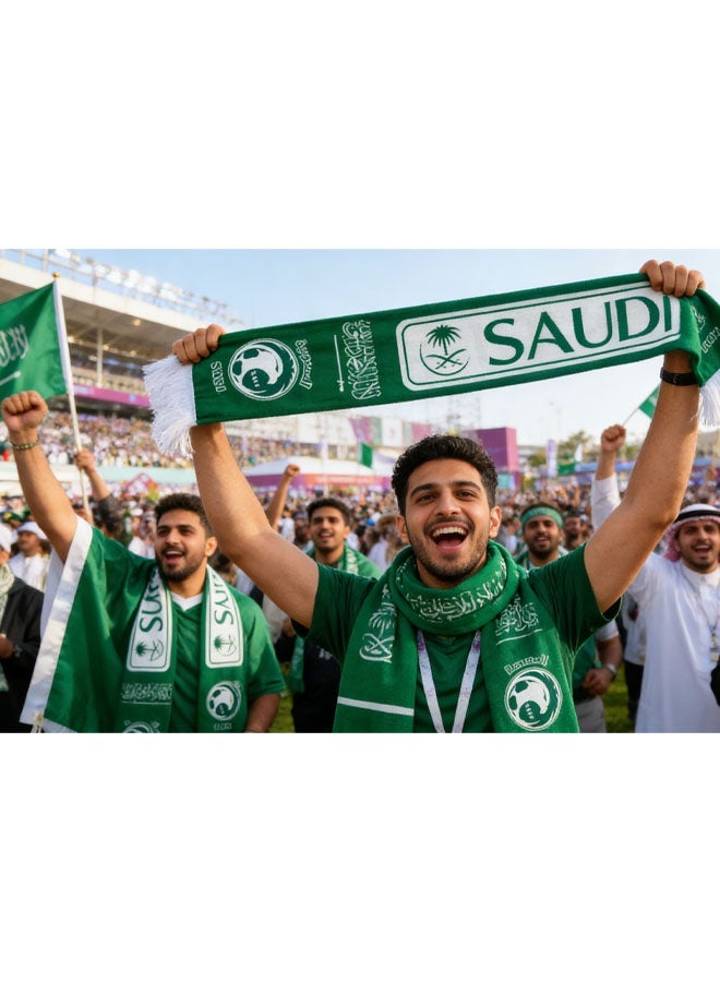 إيليلي وشاح مشجعي المنتخب السعودي - وشاح لتشجيع المنتخب الوطني في مباريات كرة القدم، والفعاليات الرياضية، والاحتفالات الرياضية  وشاح ووشاح لكأس العالم FIFA 2026  وشاح المنتخب السعودي لكرة القدم لكأس العالم 2026، وشاح مشجعي المنتخب السعودي لكأس العالم | وشاح تشجيعي ليوم المباراة للاحتفالات الكروية - Image 3
