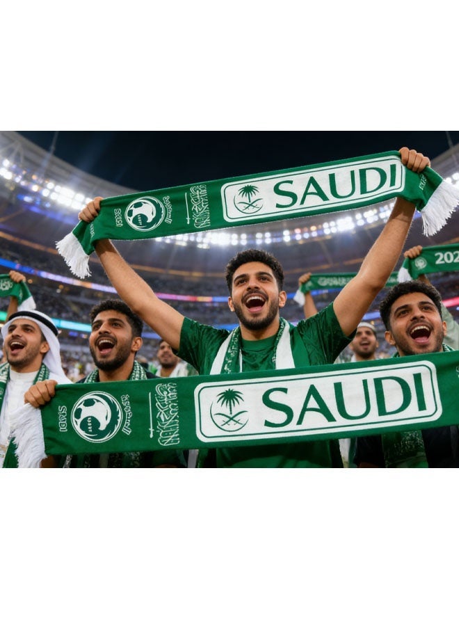 إيليلي وشاح مشجعي المنتخب السعودي - وشاح لتشجيع المنتخب الوطني في مباريات كرة القدم، والفعاليات الرياضية، والاحتفالات الرياضية  وشاح ووشاح لكأس العالم FIFA 2026  وشاح المنتخب السعودي لكرة القدم لكأس العالم 2026، وشاح مشجعي المنتخب السعودي لكأس العالم | وشاح تشجيعي ليوم المباراة للاحتفالات الكروية - Image 2