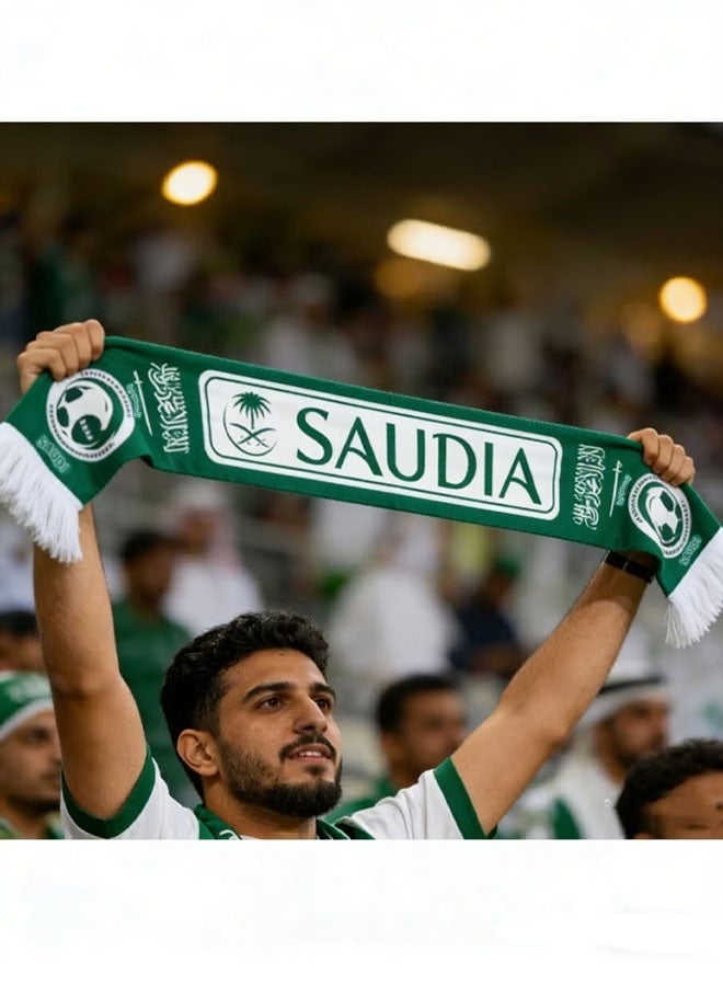إيليلي وشاح مشجعي المنتخب السعودي - وشاح لتشجيع المنتخب الوطني في مباريات كرة القدم، والفعاليات الرياضية، والاحتفالات الرياضية  وشاح ووشاح لكأس العالم FIFA 2026  وشاح المنتخب السعودي لكرة القدم لكأس العالم 2026، وشاح مشجعي المنتخب السعودي لكأس العالم | وشاح تشجيعي ليوم المباراة للاحتفالات الكروية - Image 1