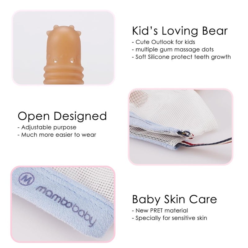 Elfzone Thumb Sucking Stop for Kids - 1-2 Years Old - Silicone Finger Guard for Thumb Sucking with Breathable Mesh Adjustable Thumb Sucking Treatment Kit for 12 Months (Blue, Small) - Image 3