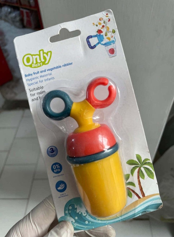 AEREX Silicone Fruit Pacifiers with Handle Soft Nibbler Baby Food Nibler Chewing Nibbler for Babies Teether Baby Fruit Pacifiers for Newborn Babies (Yellow) - Image 3
