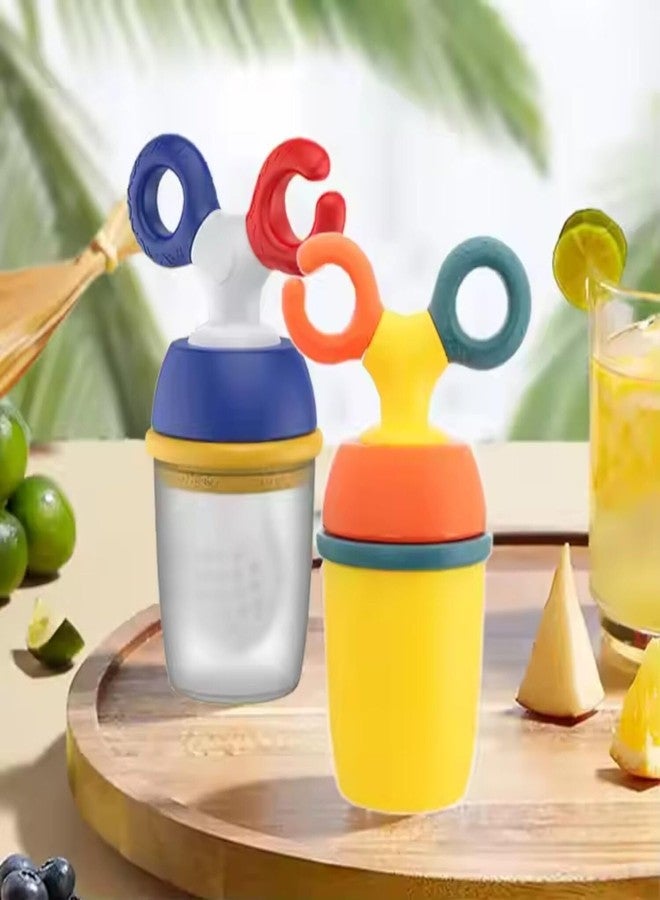 AEREX Silicone Fruit Pacifiers with Handle Soft Nibbler Baby Food Nibler Chewing Nibbler for Babies Teether Baby Fruit Pacifiers for Newborn Babies (Yellow) - Image 2