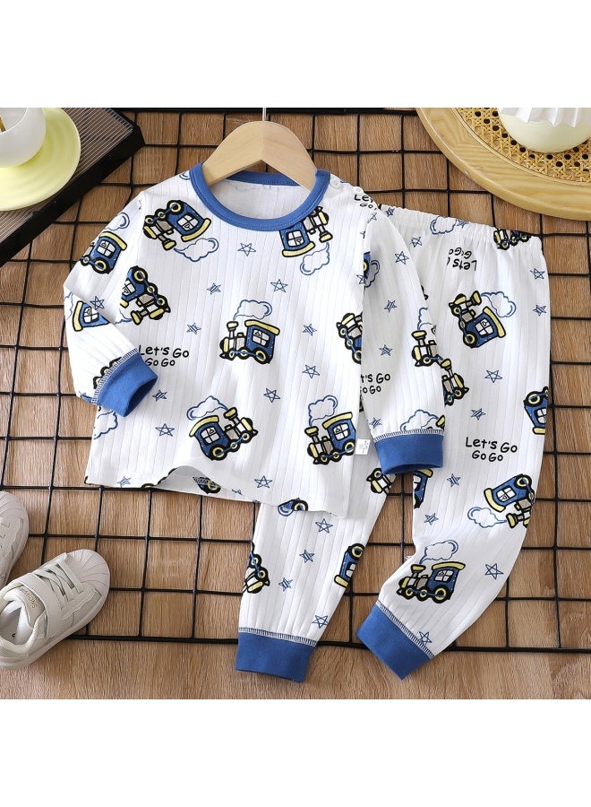 Children's Underwear Pure Cotton Suit Spring New Boys' Autumn Clothes Autumn Trousers Baby Pajamas Girls' Home Clothes Children's Clothing