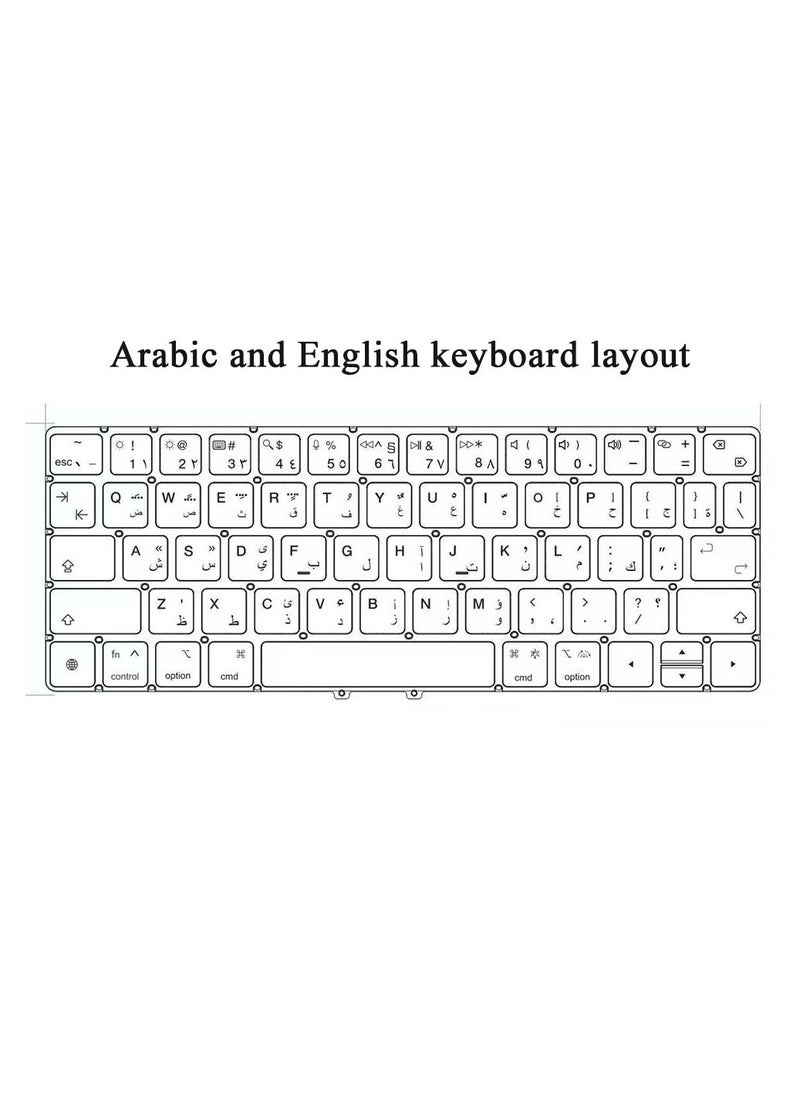 T I G O - Magic Arabic and English Keyboard for iPad Pro 11 Inch (M4) 2024, Keyboard Case for iPad Pro 11 M4, Wireless Keyboard with Magic Stand, Multi-Touch Trackpad, Backlit Keys White - Image 1