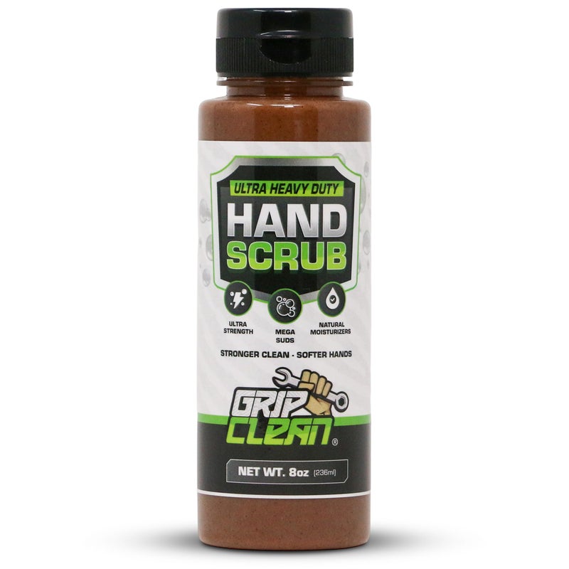 Grip Clean Ultra Heavy Duty Hand Cleaner for Mechanics â€“ Walnut Shell & Clay-Infused Technology Removes Grease, Oil & Paint â€“ Pro-Grade Industrial Hand Soap with Cherry Scent - 8 Fl Oz - Image 1