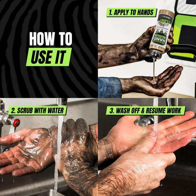 Grip Clean Ultra Heavy Duty Hand Cleaner for Mechanics â€“ Walnut Shell & Clay-Infused Technology Removes Grease, Oil & Paint â€“ Pro-Grade Industrial Hand Soap with Cherry Scent - 8 Fl Oz - Image 4