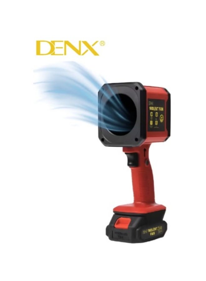 Denx Turbo Jet Fan, High Performance Motor Blower Fan, Portable And Durable Cordless Air Duster, Lightweight High Wind Speed Powerful Handheld Car Dryer, (1pc, Red) 6500mAh Battery Power Fan Powerful Turbo Dust Fan 1000 Watts - Image 2