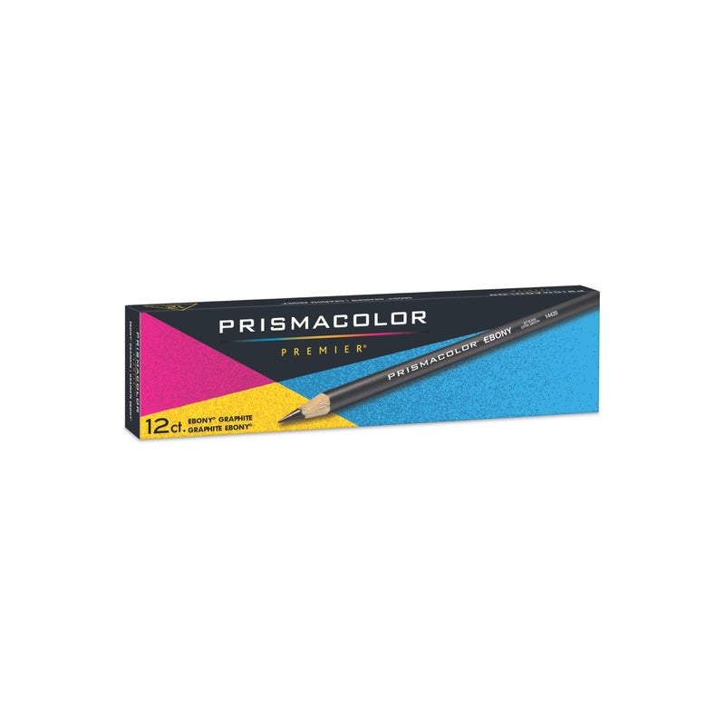 Prismacolor Ebony Graphite Drawing Pencils, Black, Adult Coloring, Box Of 12 - Image 1