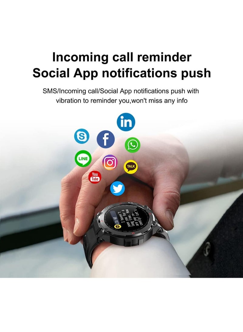 K22 Smart Watch Round Screen Bluetooth Call Outdoor Sports Pedometer Blood Oxygen Blood Pressure Health Monitoring Music Control (Green) - Image 3