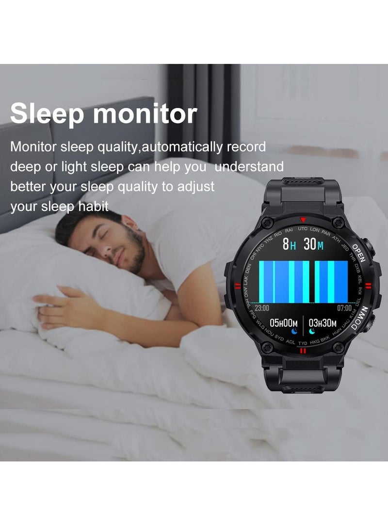 K22 Smart Watch Round Screen Bluetooth Call Outdoor Sports Pedometer Blood Oxygen Blood Pressure Health Monitoring Music Control (Green) - Image 4