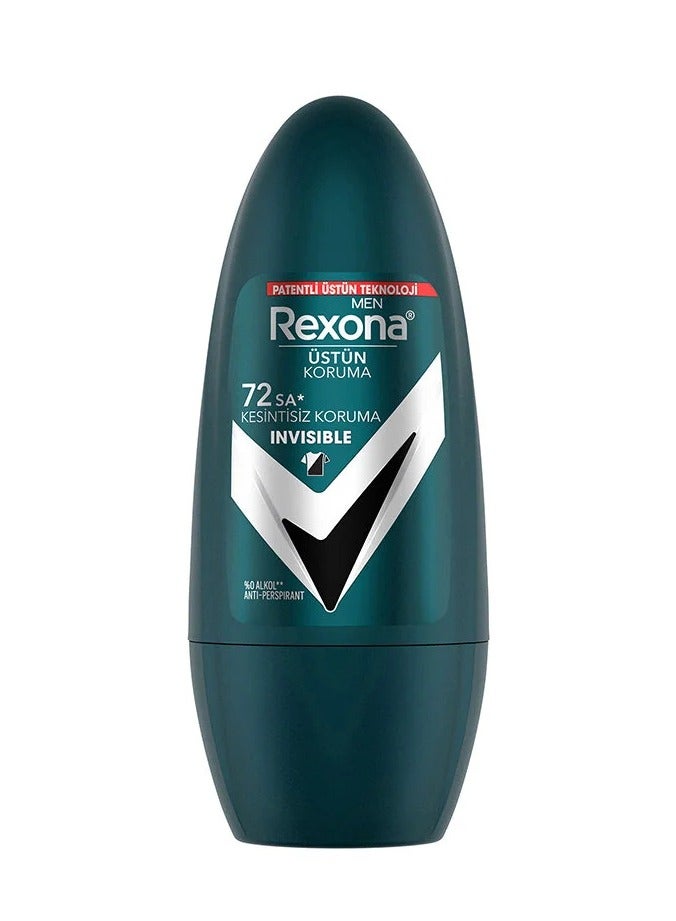 Rexona Rexona Superior Protection Men's Roll On Deodorant Invisible 72 Hours Uninterrupted Protection 50 ml - Image 1