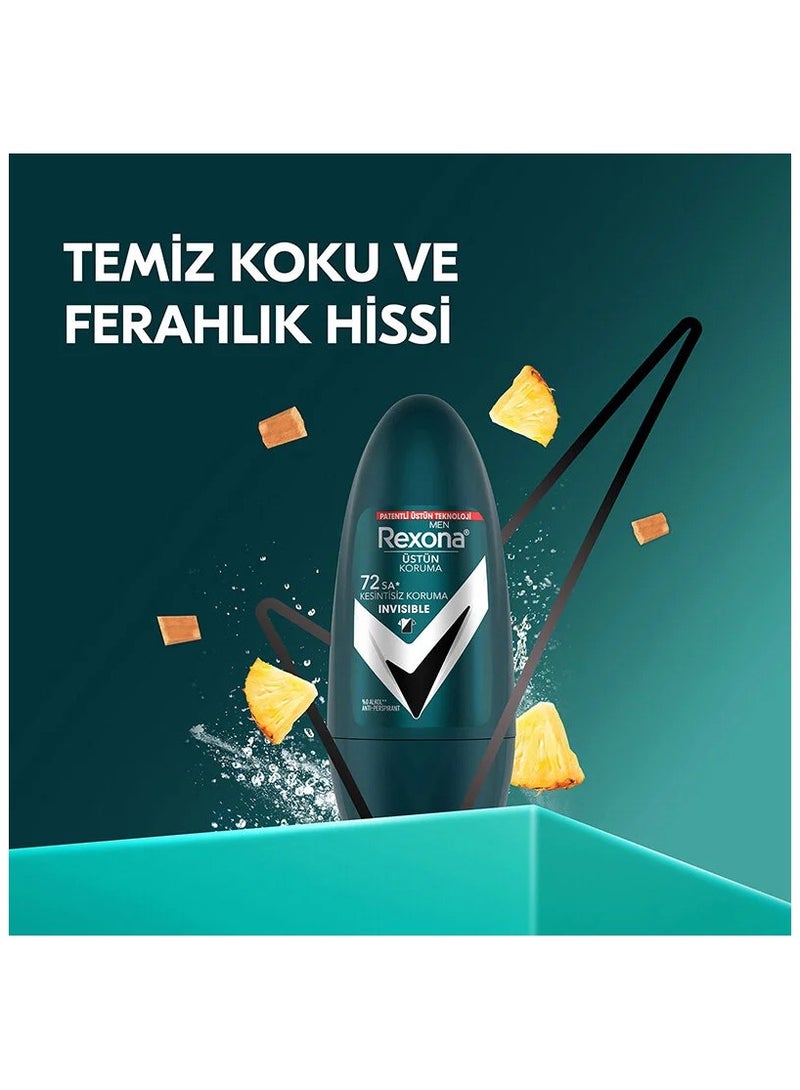 Rexona Rexona Superior Protection Men's Roll On Deodorant Invisible 72 Hours Uninterrupted Protection 50 ml - Image 3