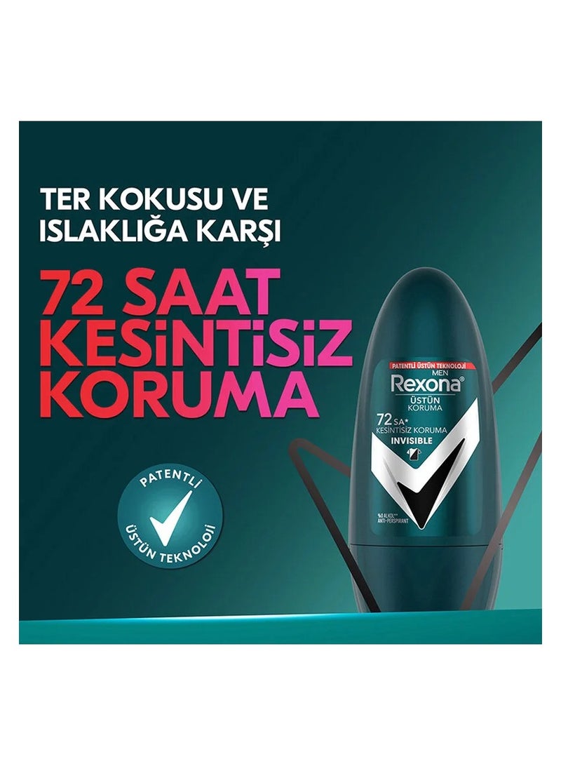 Rexona Rexona Superior Protection Men's Roll On Deodorant Invisible 72 Hours Uninterrupted Protection 50 ml - Image 2