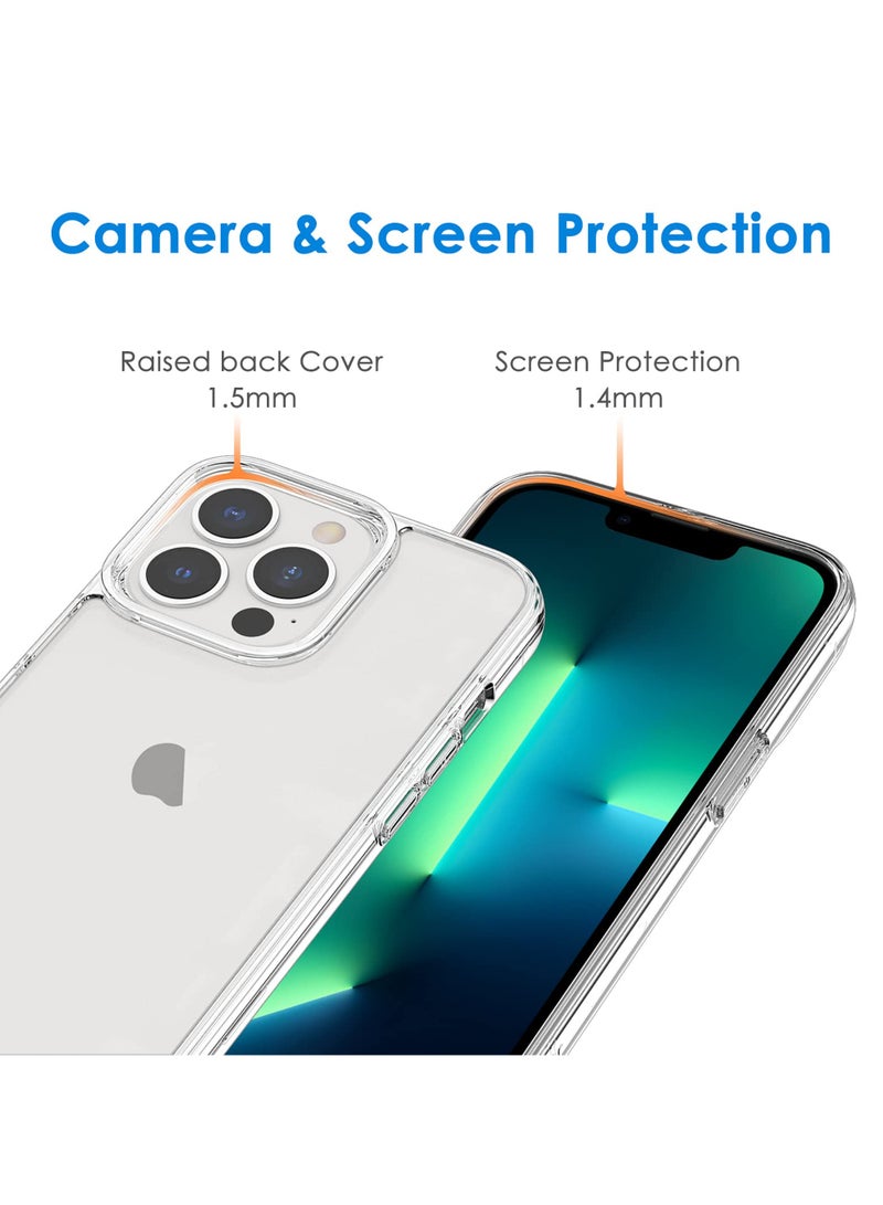 جي تيك حافظة لهاتف آيفون 13 برو مقاس 6.1 بوصة غير صفراء مقاومة للصدمات غطاء خلفي شفاف مضاد للخدش - Image 5