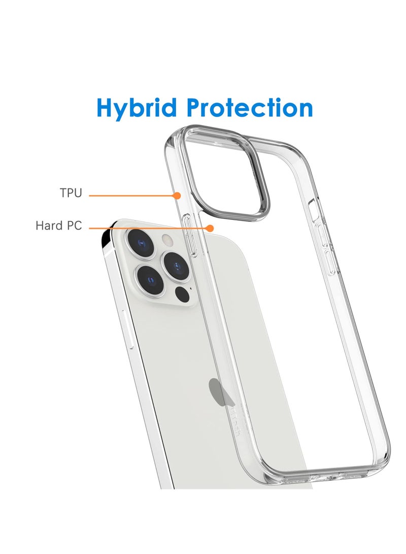 جي تيك حافظة لهاتف آيفون 13 برو مقاس 6.1 بوصة غير صفراء مقاومة للصدمات غطاء خلفي شفاف مضاد للخدش - Image 3