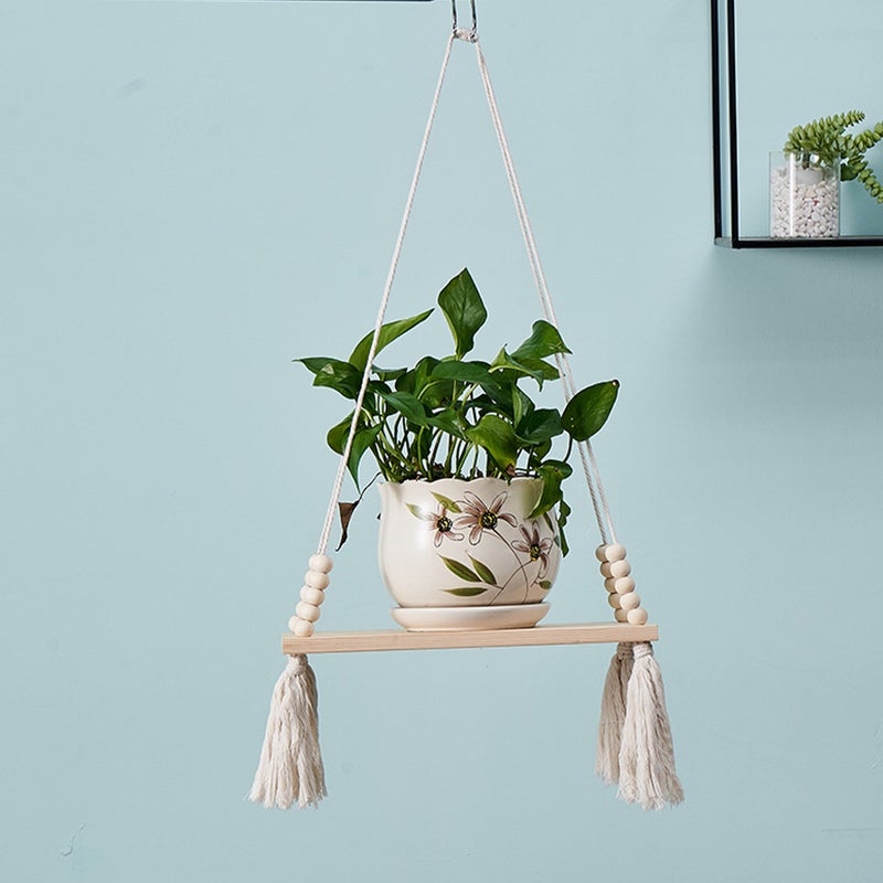2pcs Wall Hanging Shelf Indoor Rope Plant Pot Storage Rack Bedroom Wall Plant Hanger - Image 5