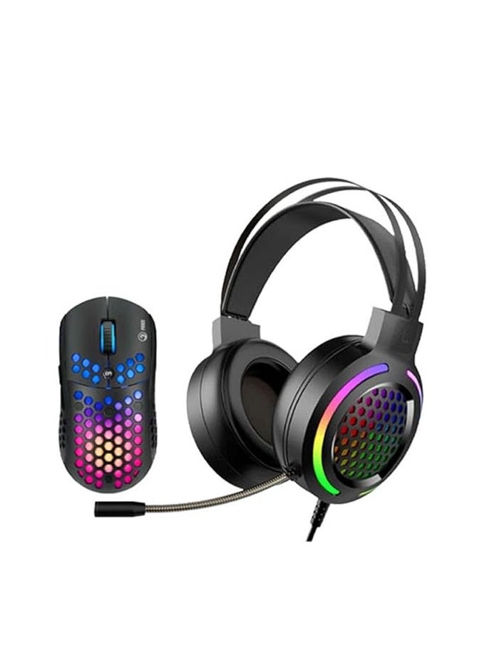 MARVO Marvo MH01BK Gaming Headset and Mouse Combo, Wired, Over-Ear 