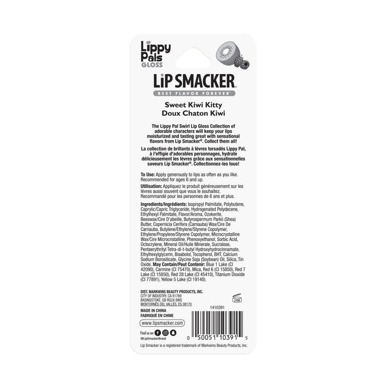 Lip Smacker Lippy Pals Kitty Kitten, Flavored Moisturizing & Smoothing Soft Shine Lip Balm, Hydrating & Protecting Fun Tasty Glossy Finish, Cruelty-Free & Vegan - Sweet Kiwi Kitten - Image 3