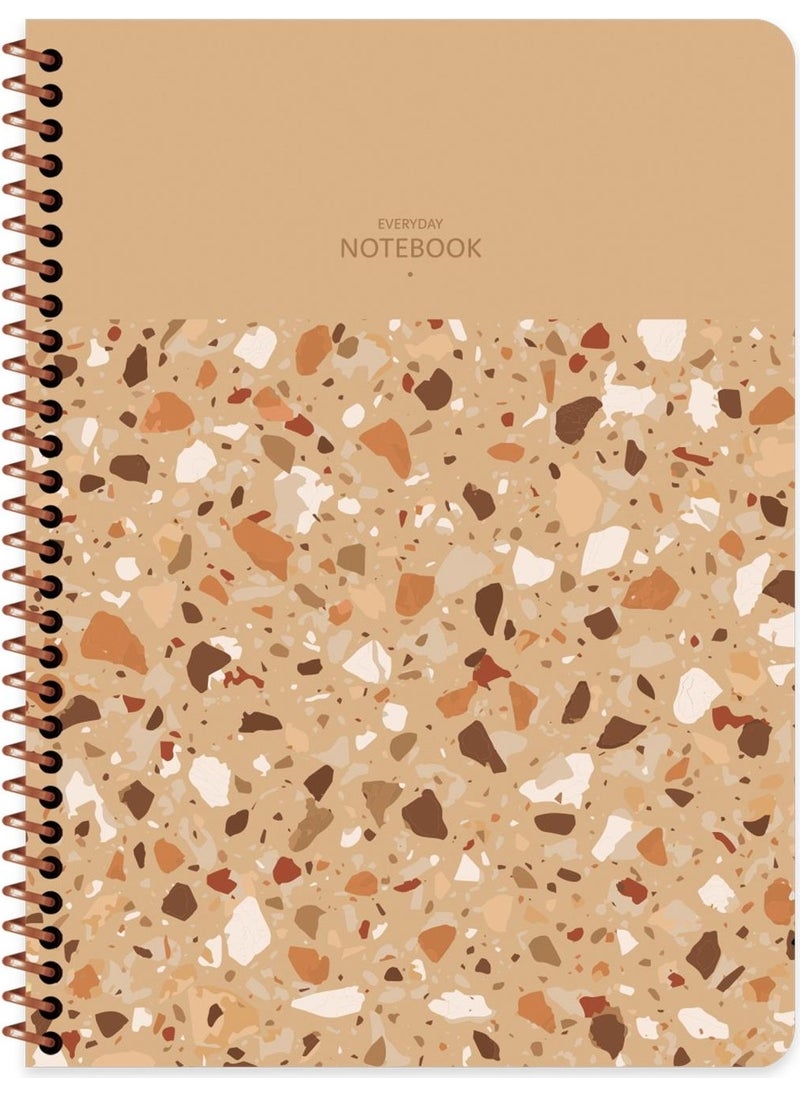 Keskin Color Sharp Color 16.5X22.5 Squared Notebook Terrazzo - Brown 