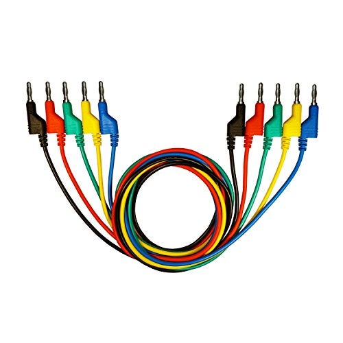 AST Labs Test Lead Banana Plug Male Stackable to Banana Plug [39"] (Black/Red/Green/Blue/Yellow) - Image 1