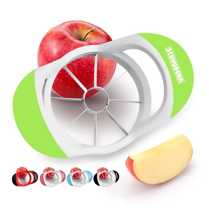 35 INCH APPLE SLICER PROFESSIONAL APPLE CUTTER STAINLESS STEEL APPLE CORER SUPER SHARP APPLE SLICER AND CORER APPLE CORER TOOL WITH 8 SHARP BLADESGREEN