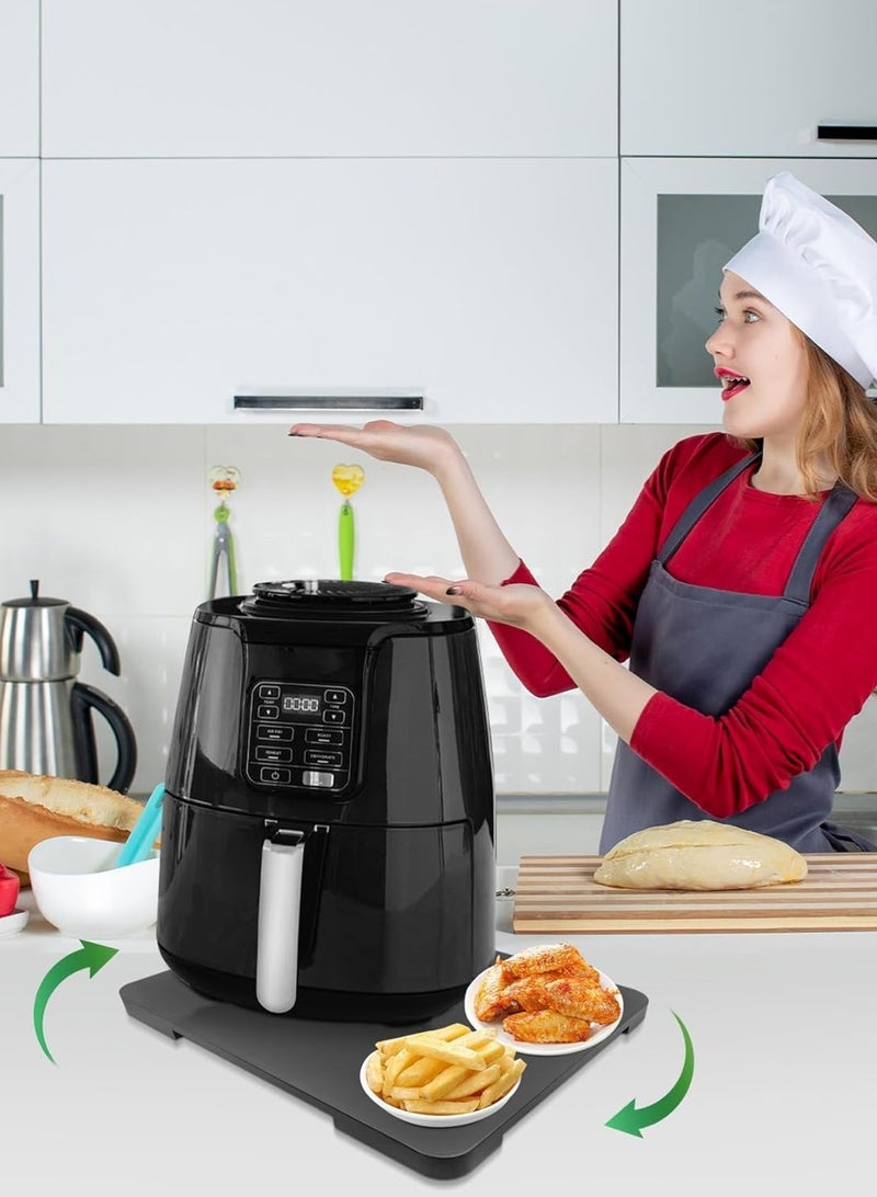 LOOPITYS Appliance Slider 360° Rolling Tray for Coffee Maker- Bamboo Coffee Pot Slider Tray for Countertop Rotation Sliding Tray with Wheels, Kitchen Appliances Mat Easily from Under The Cabinet (13.7"×16.7") - Image 5