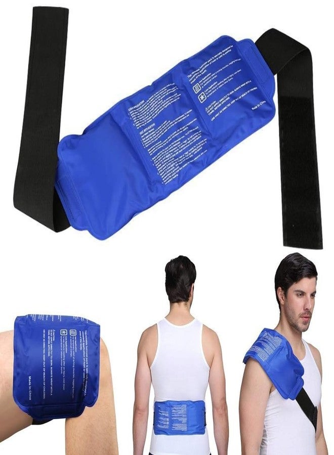 Prostuff.in® Reusable Back Ice Gel Pack With Strap Hot Cold Therapy For Back, Knee, Waist, Arm, Elbow, Shoulder, Ankle, Hip - Portable, Soft & Flexible Pain Relief Gel Bag Blue Color 1 Pcs (15 x 6) - Image 1
