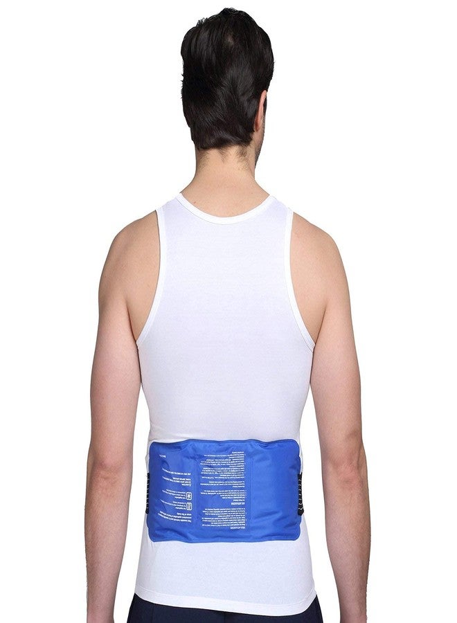 Prostuff.in® Reusable Back Ice Gel Pack With Strap Hot Cold Therapy For Back, Knee, Waist, Arm, Elbow, Shoulder, Ankle, Hip - Portable, Soft & Flexible Pain Relief Gel Bag Blue Color 1 Pcs (15 x 6) - Image 3