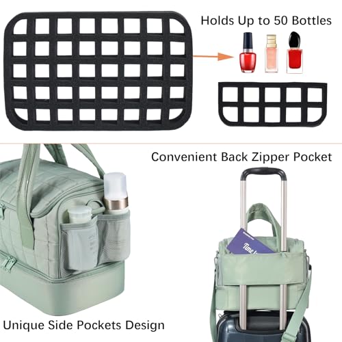 GR69N Nail Polish Organizer CaseNail Storage Organizer Holds Nail Lamp 50 Bottles Nail PolishNail Tech Travel CaseNail Kit Organizer Bag Fits Nail Supplies Manicure ToolsGreen Patented - Image 3