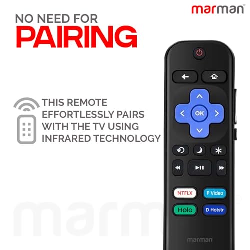 marman® Compatible with TCL Roku Streaming Stick Remote Control Non Voice Command with Hotkeys Feature Match the Keys Exactly with Existing Model - No Pairing Required - Image 2